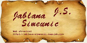 Jablana Simeunić vizit kartica